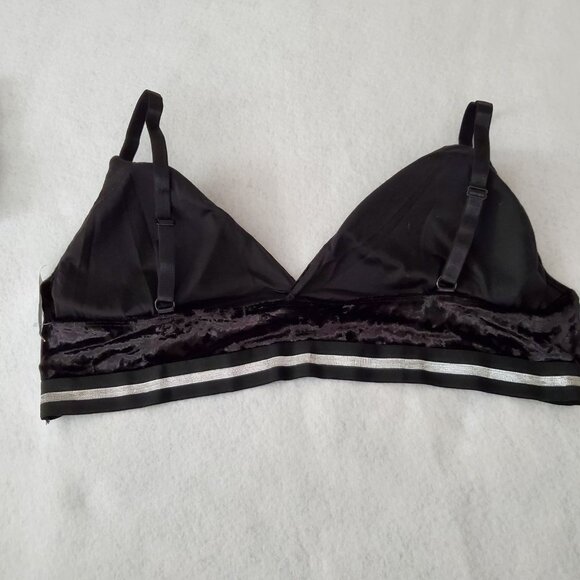 Panty & Bra Set 3X Black Velour Silver Trim Sexy rue21 - Picture 10 of 14